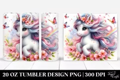 Spring Petals Baby Unicorn | 20 Oz Tumbler Product Image 1