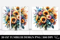 Abstract Sunflower Bouquet | 20 Oz Tumbler Product Image 1