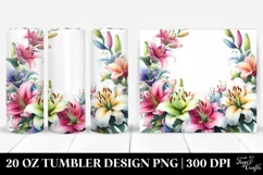 Colorful Floral Frame Lily Tumbler Design Product Image 1