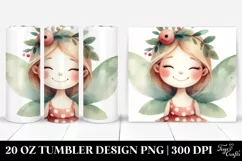 Simple Watercolor Retro Smiling Fairy | 20 oz Tumbler Product Image 1