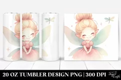 Simple Watercolor Retro Smiling Fairy | 20 oz Tumbler Product Image 1