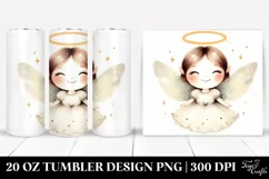 Simple Watercolor Retro Smiling Fairy | 20 oz Tumbler Product Image 1