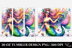 Funny Vibrant Mermaid Drawing | 20 oz Tumbler Product Image 1