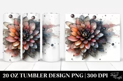 Abstract y Dahlia Watercolor Splash | 20 Oz Tumbler Product Image 1
