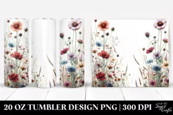 Centered Watercolor Wild Flowers | 20 oz Tumbler Product Image 1