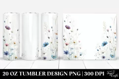 Centered Watercolor Wild Flowers | 20 oz Tumbler Product Image 1