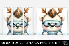 Enthusiastic Polar Bear Cub, Watercolor 20 Oz Tumbler Product Image 1