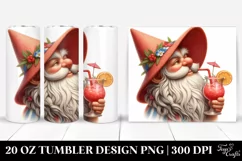 Gnome Silling with Beach Wear Red Hat | 20 Oz Tumbler Product Image 1
