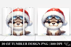 Playful Otter Pup, Watercolor 20 Oz Tumbler Product Image 1