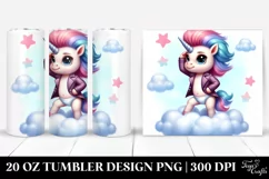 Cute Baby Unicorn Posing as Johny Bravo | 20 Oz Tumbler Product Image 1