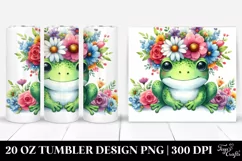 Cute Frog Flower Crown Watercolor Tumbler Product Image 1