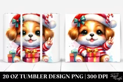 Cute Puppy with Santa Hat 20 Oz Tumbler Product Image 1