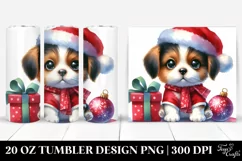 Cute Puppy with Santa Hat 20 Oz Tumbler Product Image 1