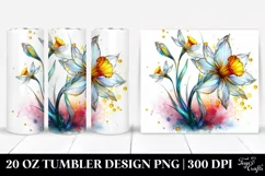 Abstract Shiny Narcissus with Material | 20 Oz Tumbler Product Image 1