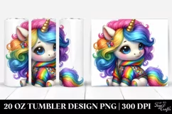Cute Baby Unicorn Drawing | 20 oz Tumbler Product Image 1
