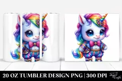 Cute Baby Unicorn Drawing | 20 oz Tumbler Product Image 1