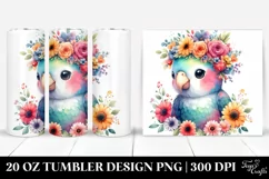 Parrot Flower Crown | 20 oz Tumbler Product Image 1