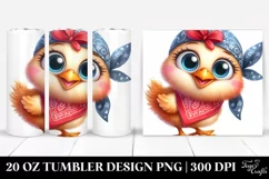 Funny Hen Chick with Bandana Clipart, Transparent 20 Oz Product Image 1