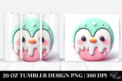 3D Penguin with Candy Edges Clipart, Transparent 20 Oz Product Image 1