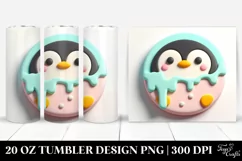 3D Marzipan Penguin Clipart 20 Oz Tumbler Product Image 1