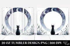 Simple Watercolor Black Cat | 20 oz Tumbler Product Image 1