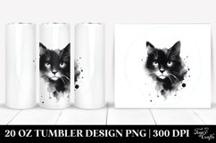 Simple Watercolor Black Cat | 20 oz Tumbler Product Image 1