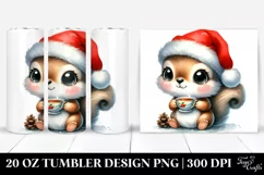 Cute Squirrel with Santa Hat 20 Oz Tumbler Product Image 1