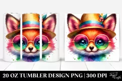 Colorful Layered Baby Fox | 20 Oz Tumbler Product Image 1