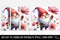 Cute Gnome with Cosmos | 20 oz Tumbler Product Image 1