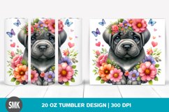 Baby Mastiff with Flowers | 20 oz Tumbler Product Image 1
