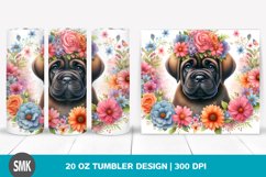 Baby Mastiff with Flowers | 20 oz Tumbler Product Image 1