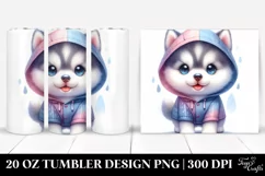 Adorable Baby Siberian Husky for Winter, Transparent 20 Oz Product Image 1