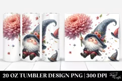 Cute Gnome with Chrysanthemum | 20 oz Tumbler Product Image 1