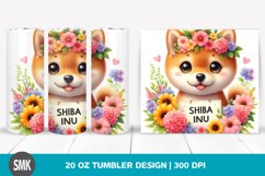 Baby Shiba Inu with Flowers | 20 oz Tumbler Product Image 1