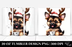 Expressive Baby Fox with Reindeer Horns 20 Oz Tumbler Product Image 1