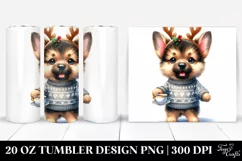 Energetic German Shepherd, Vibrant 20 Oz Tumbler Product Image 1