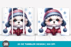 Baby Bichpoo in Winter Outfit | 20 oz Tumbler Product Image 1