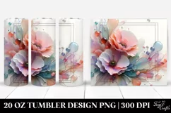 Glossy Poppy Watercolor Splash 20 Oz Tumbler Product Image 1