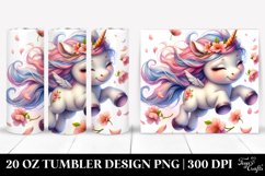 Baby Unicorn Tumbling Spring Petals | 20 Oz Tumbler Product Image 1