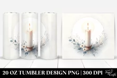Washed Watercollor with Candle | 20 oz Tumbler Product Image 1