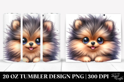 Watercolor Pomeranian with Big Eyes 20 Oz Tumbler Product Image 1