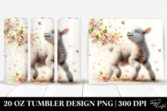 Watercolor Pastel Lamb in Spring | 20 oz Tumbler Product Image 1