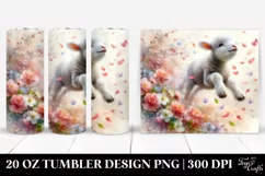 Watercolor Pastel Lamb in Spring | 20 oz Tumbler Product Image 1