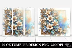 Abstract Stained Lobelia 20 Oz Tumbler Product Image 1