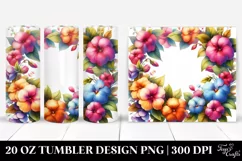 Colorful Watercolor Frame with Impatiens | 20 oz Tumbler Product Image 1