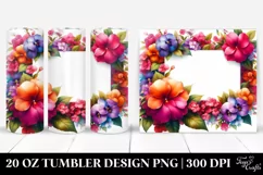 Colorful Watercolor Frame with Impatiens | 20 oz Tumbler Product Image 1