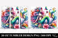 Funny Vibrant Mermaid Drawing | 20 oz Tumbler Product Image 1