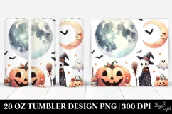 Full Moon Haloween Clipart, Digital 20 Oz Tumbler Product Image 1