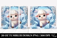 Cute Baby Lamb in Winter Clipart 20 Oz Tumbler Product Image 1