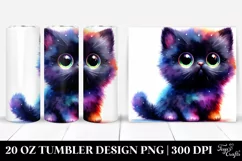 Cute Baby Black Cat Drawing | 20 oz Tumbler Product Image 1